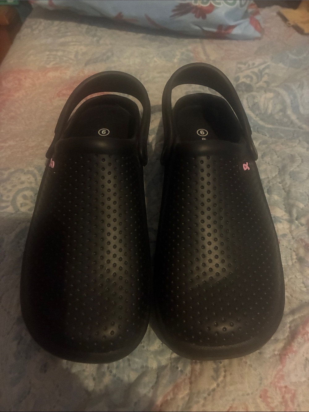 🆕 Black Slip-On Clog with Pink Accent
